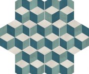 Retro dlažba Marca Corona Terra.Art Cubo 0/C Esagono 25x21,6