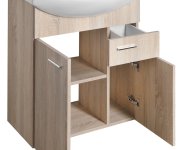 Aqualine Zoja Umyvadlová Skříňka 61,5x74x32cm, 2x Dvířka, 1x Zásuvka, Dub Platin