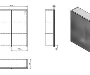 Aqualine Vega Galerka, 60x70x18cm, Dub Platin