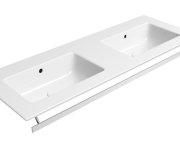 Gsi Pura Keramické Dvojumyvadlo Slim 122x46cm, Bez Otvoru, Bílá Extraglaze