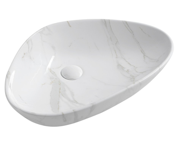 Sapho Dalma Keramické Umyvadlo Na Desku, 58,5x39cm, Carrara