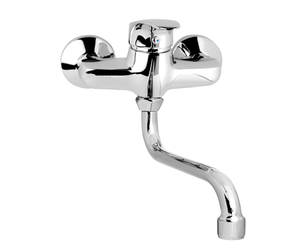 Mereo Dřezová Nástěnná Baterie , 100 Mm, S Ramínkem Trubkovým ø 18 Mm - 200 Mm, Chrom