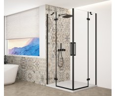 Gelco Trinity Black Obdélníkový Sprchový Kout 900x800mm, Rohový Vstup, čiré Sklo
