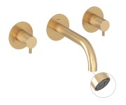 Umyvadlová podomítková baterie Espirit, s tělesem - ES 019.60GLB.O1 Umyvadlová podomítková baterie s tělesem, zlato kartáčované X070600