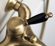 Sapho Kirké Black Nástěnná Vanová Baterie, černá Páčka, Bronz