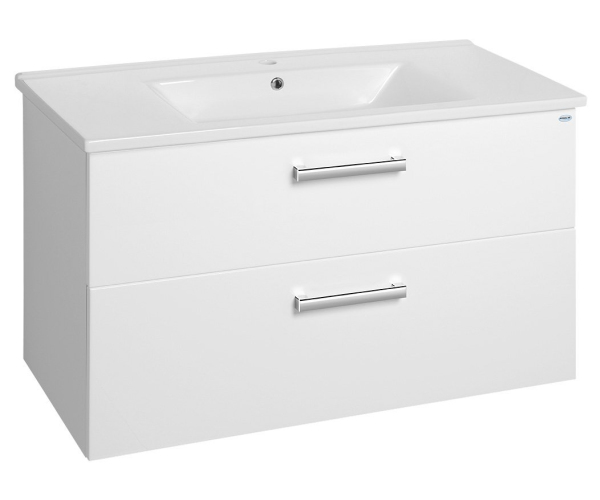 Aqualine Vega Umyvadlová Skříňka 97x60x43,6cm, 2x Zásuvka, Bílá