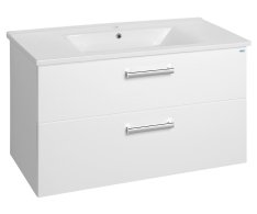 Aqualine Vega Umyvadlová Skříňka 97x60x43,6cm, 2x Zásuvka, Bílá
