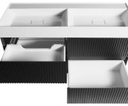Sapho Filena Dvojumyvadlová Skříňka 118x51,5x43cm, černá Mat Strip