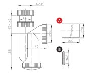 Bruckner Dřezový Sifon 6/4", Dn50, Bílá
