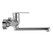 Mereo Dřezová Nástěnná Baterie, Pego, 150 Mm, S Ramínkem Plochým Rovným 210 Mm, Chrom