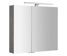 Sapho Mirró Galerka S Led Osvětlením, 80x70x16cm, Dub Stříbrný