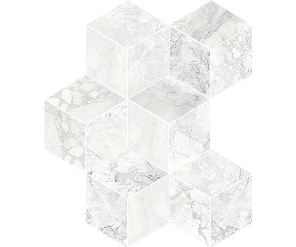 Dlažba jako mramor Bottega Angel Heart Hexagon White 30x40 Luc. Rett. - bílá