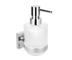 Sapho X-square Dávkovač Mýdla 200ml, Mléčné Sklo, Chrom