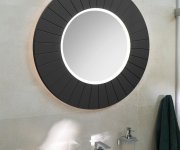 Sapho Lumiro Strip Kulaté Zrcadlo S Led Osvětlením V Rámu ø 75cm, Carina