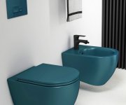 Isvea Infinity Závěsná Wc Mísa, Rimless, 36,5x53cm, Zelená Petrol