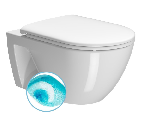 Gsi Pura Economy Závěsná Wc Mísa, Swirlflush, 36x55cm, Bílá Extraglaze
