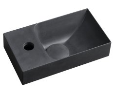 Sapho Piccolino Betonové Umývátko 30,8x17cm, Baterie Vlevo, Antracit Mat