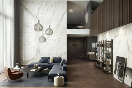 Mramorový obklad Caesar Anima Calacatta Oro 160x320 Lucidato