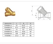 06270-64 - šikmý Filtr 6/4" Pn16, Mosazný STA4008-64