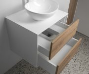 Aqualine Zanya Umyvadlová Skříňka 60x50x46cm, Bílá Mat/dub Emporio