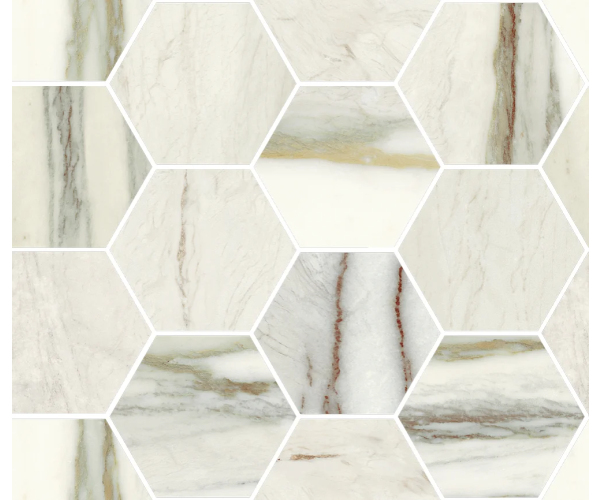Mozaika jako kámen Sant Agostino Star Maxi Class Marble Emerald 30x34,5 Kry. Rett. - bílá