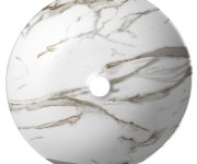 Sapho Rondea Keramické Umyvadlo Na Desku ø 41cm, Bianco Carrara