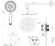 Sapho Smart Select Podomítkový Sprchový Set S Termostatickou Baterií, 2 Výstupy, Vyústění, Chrom