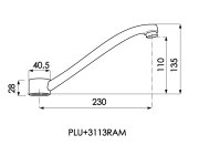 Ramínko Pákové Baterie Plu3113, 200 Mm PLU+3113RAM