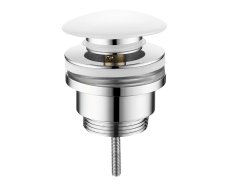 Sapho Umyvadlová Výpust 5/4“, Click-clack, Keramická Zátka, 10-55mm, Keramika Bílá