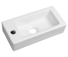 Sapho Zoe Keramické Umývátko 37x18cm, Otvor Pro Baterii Vlevo, Bílá