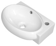 Sapho Ribera Keramické Umývátko Rohové 43x28,5cm, Otvor Pro Baterii Vpravo, Bílá