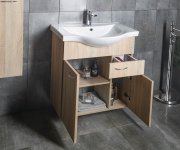 Aqualine Keramia Fresh Umyvadlová Skříňka, 1 Zásuvka, 60,6x74x34cm, Dub Platin