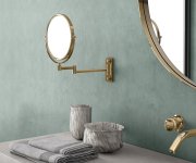 Gedy Gaia Kosmetické Zrcátko Závěsné, ø 180mm, Oboustranné, Zlato Mat