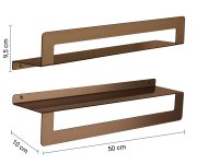 Gedy Cleo Polička S Držákem Ručníků 500mm, Měď Mat