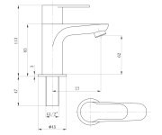 Sapho Small Stojánkový Umyvadlový Ventil, 113mm, Chrom