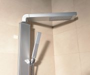 Aqualine Rome Sprchový Sloup K Napojení Na Baterii, Hlavová, Ruční Sprcha, Chrom