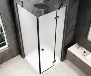 Polysan Globe Gun Metal čtvercový Sprchový Kout 1000x1000mm, Matné Sklo, Pravé