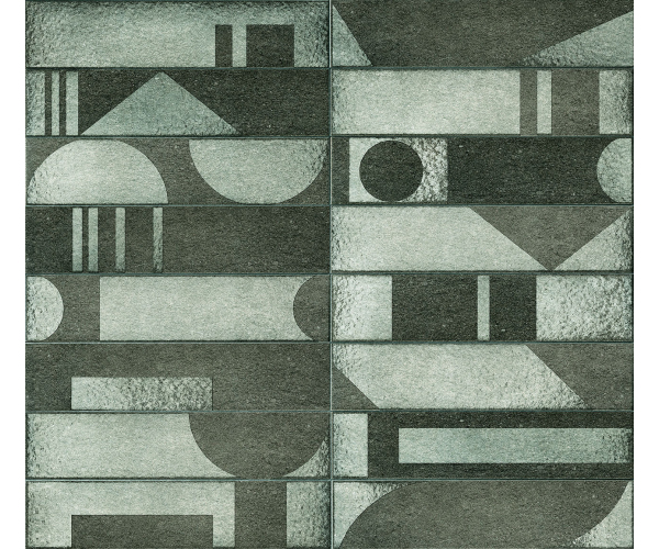 Vzorovaný obklad Cir Porta Nuova Bicocca Oliva Mix 6.5x29 MIX