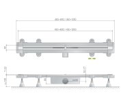 Omp Tea Sumisura Podlahový žlab S Nerezovým Roštem, L-450-1230, Dn50