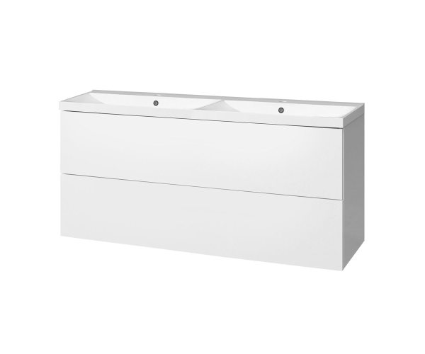 Mereo Aira, Koupelnová Skříňka S Umyvadlem Z Litého Mramoru 121 Cm, Bílá