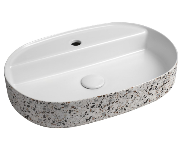 Isvea Infinity Oval Keramické Umyvadlo Na Desku, 60x40cm, Terrazzo