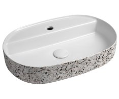 Isvea Infinity Oval Keramické Umyvadlo Na Desku, 60x40cm, Terrazzo