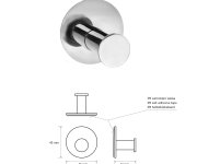 Sapho X-round Samolepící Háček, Nerez Lesk