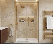 Gelco Luxor Gold Matt Sprchové Dveře 1300mm, čiré Sklo