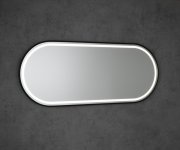 Sapho Kaira Oválné Zrcadlo S Led Osvětlením 120x50cm, černá Mat