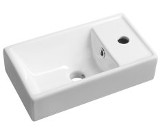 Sapho Minos Keramické Umývátko 40x22cm, Baterie Vpravo, Bílá