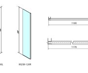 Polysan Modular Shower Pevný Panel K Instalaci Na Stěnu Modulu Ms2, 1200 Mm, Pravý