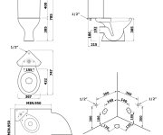 Aqualine Clifton Rohové Wc Kombi, Dvojtlačítko 3/6l, Zadní Odpad, Bílá