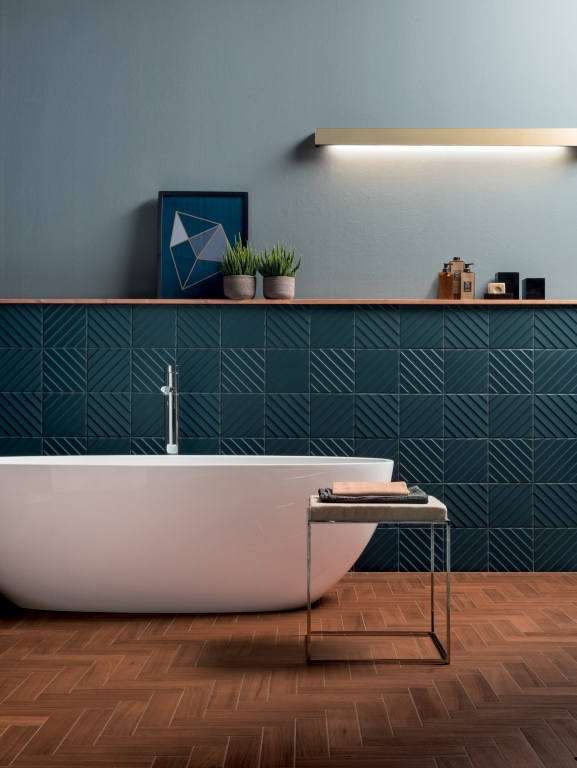 Realizace 3D koupelny Marca Corona 4D Deep Blue Diagonal