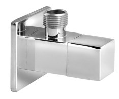 Aqualine Rohový Kulový Ventil 1/2"x3/8", Hranatý, Chrom